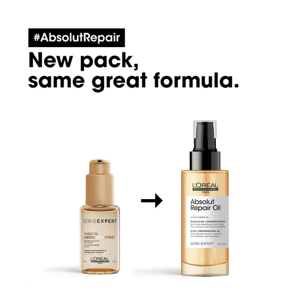 L’Oréal Professionnel Serie Expert Absolut Repair 10 In 1 Leave In Oil For Dry And Damaged Hair 90ml - Image 2